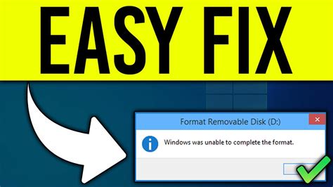 windows was unable to complete the format